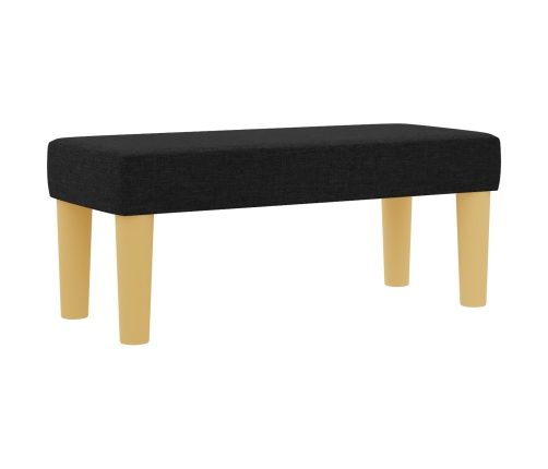 Cama con Base  con Colchón y Banco Negro 90x200 cm Tela
