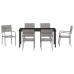 Juego de 7 Comedor de Jardín Gris Poliratán