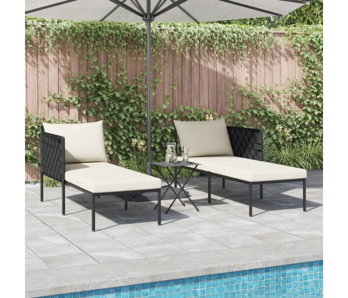 Tumbona  con cojines para 2 personas color antracita 115x153x69,5 cm de acero