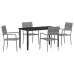 Conjunto de Comedor de Jardín  5 Piezas Gris Ratan Polímero