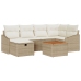 Conjunto de Sofás de Jardín de 7 Piezas con Cojines Beige