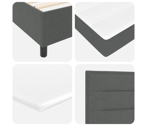 Cama con Somier  Gris Oscuro 140x190 cm Tela