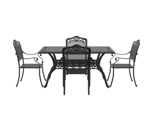 Set de 3 Negro Aluminio Fundido Mesa para 4 Personas Duradera