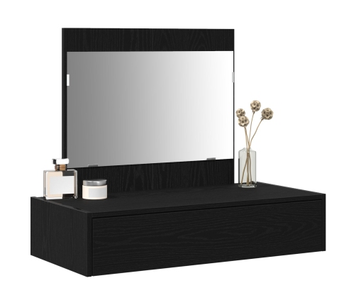 Mesa de Tocador Colgante en la Pared  Roble Negro 83x40x70 cm