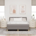 Cama Box Spring  con Colchón y LED Taupe 140x190 cm Tela