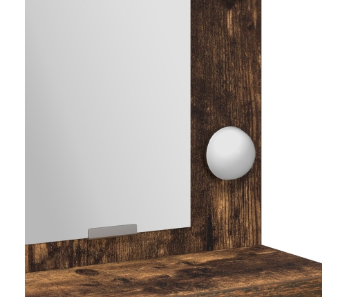Mesa de tocador  con luces LED en roble ahumado 50x41x135 cm