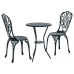 Set de Bistro de Jardín de 3 Piezas  Verde de Aluminio Fundido