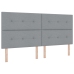 Cama de Resortes con Colchón Gris Claro 200x200 cm Tela