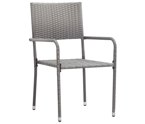 Juego de Comedor de Jardín de 5 Piezas Gris Poliratán