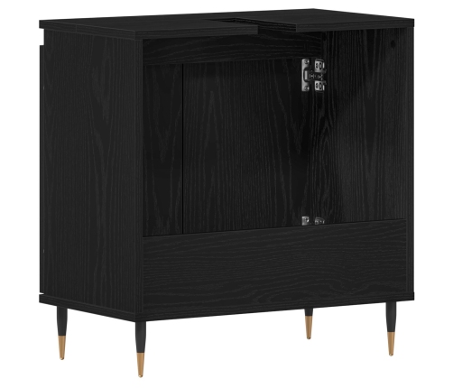 Gabinete para Lavabo  Roble Negro 58x33x60 cm Madera Elaborada