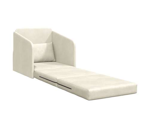 Sofá Cama de Piso  2 en 1 Crema 65x80x83 cm Terciopelo