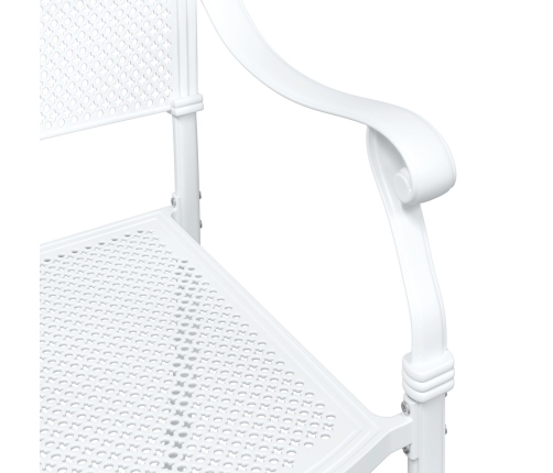 Conjunto de Bistro de Jardín de 3 Piezas  Blanco de Aluminio Fondido
