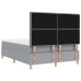 Cama con Canapé con Colchón y Banco Gris Claro 140x190 cm Tela