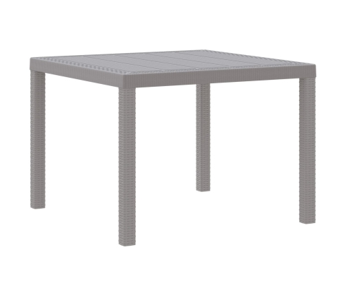 Juego de Comedor de Jardín de 3 Piezas con Cojines Gris Claro Poliratán