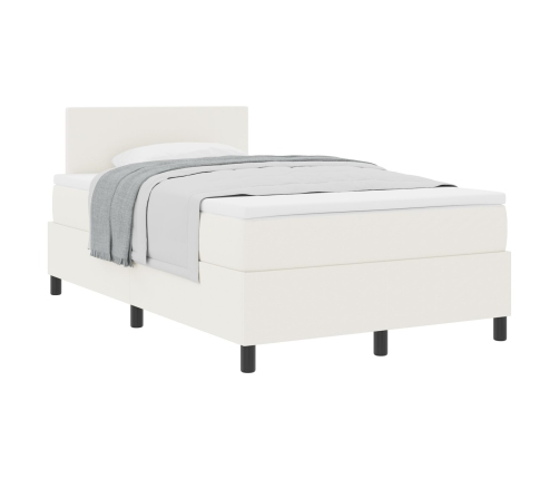 Cama con Box Spring  con Colchón Crema 120x200 cm Tela de Pana