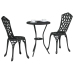 Set de Bistro de Jardín de 3 Piezas  en Negro de Aluminio Fundido