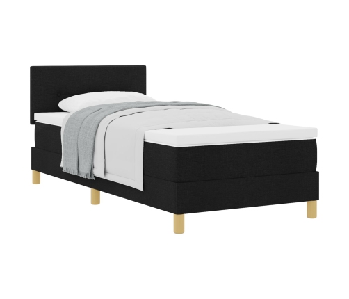 Cama con Somier  con Colchón Negra 100x200 cm Tela