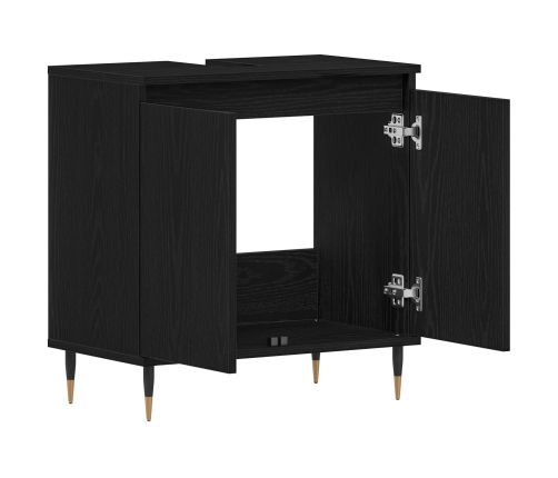 Gabinete para Lavabo  Roble Negro 58x33x60 cm Madera Elaborada