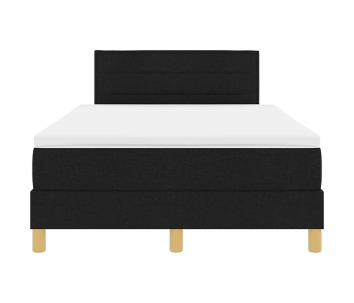 Cama con Base con Colchón y LED Negra 120x200 cm Tela