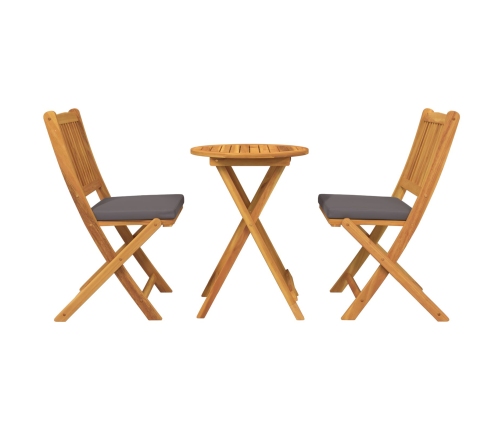 Conjunto de Bistro de Jardín  de 3 Piezas - Madera de Acacia Sólida