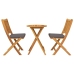 Conjunto de Bistro de Jardín  de 3 Piezas - Madera de Acacia Sólida