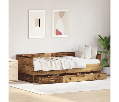 Cama Nido Rústica de  Madera Vieja Madera Elaborada 90 x 200 cm