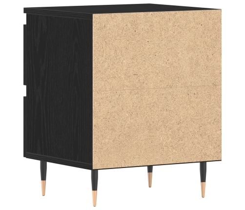 Mesas de Noche 2 pcs Negros de Roble 40x35x50 cm Madera Ingenierizada