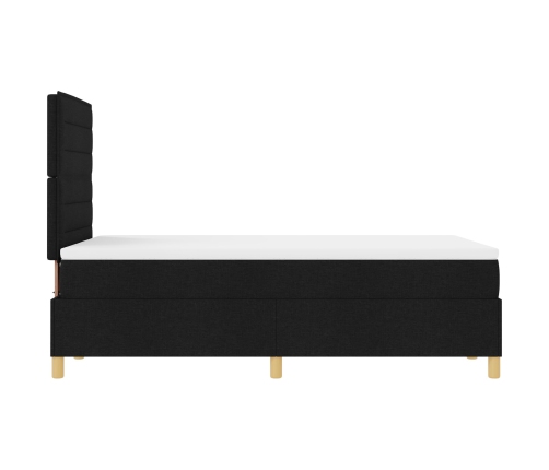 Cama con Base de Resortes Negra 120x200 cm Tela