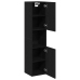 Gabinete de baño de pared  negro y roble de 30x30x130 cm, de madera compuesta