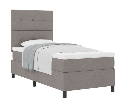 Cama con Base Futón  Taupe 100x200 cm Tela