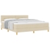 Cama con Box Spring  con Colchón Crema 180x200 cm Tela