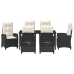 Conjunto de Comedor de Jardín de 7 Piezas con Cojines Rattan Poliéster Negro
