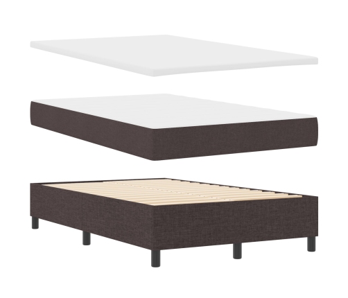 Cama con muelles y colchón Marrón oscuro 120x200 cm Tela