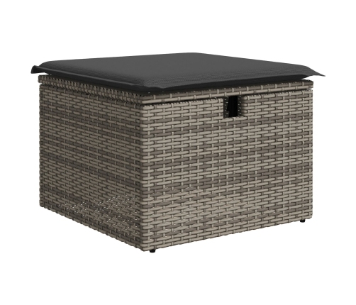 Conjunto de Sofás de Jardín de 6 Piezas con Cojines de Rattan Gris