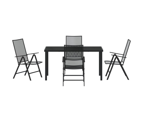 Juego de Comedor de Jardín de 5 Piezas en Acero Antracita