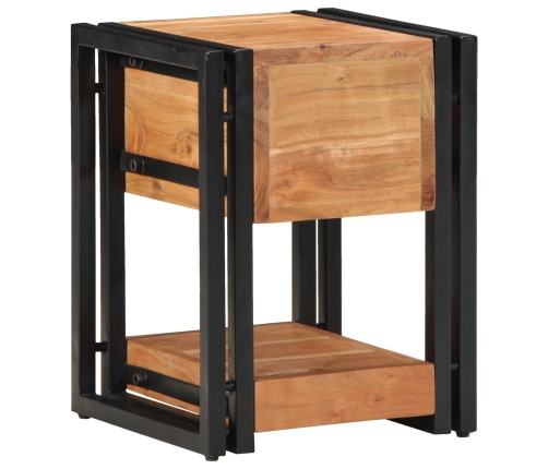 Mesita de Noche  30x30x40 cm de Madera Maciza de Acacia