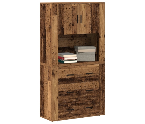 Highboard Madera Envejecida 80x33x150 cm Madera Estratificada