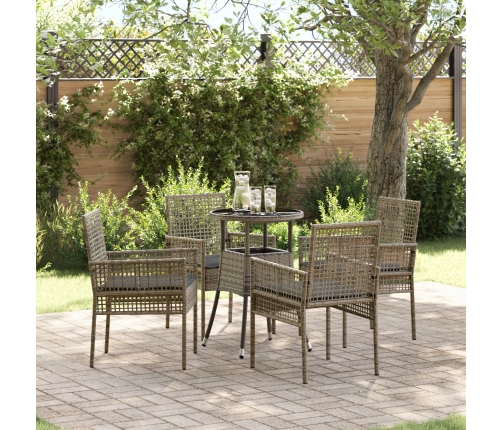 Conjunto de Comedor de Jardín  de 5 Piezas Gris Poliratán