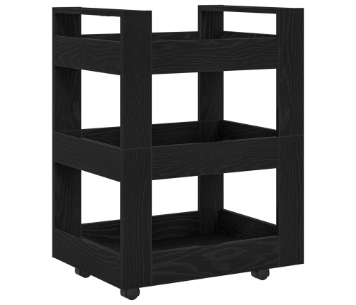 Carro de Cocina  Roble Negro 60x45x80 cm Madera Engineered