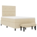 Cama Box Spring con Colchón y Banco Crema 120x200 cm Tela