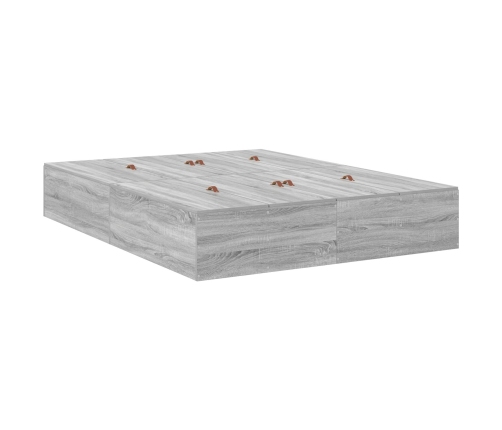 Marco de Cama con Almacenamiento  Gris Madera Resistente