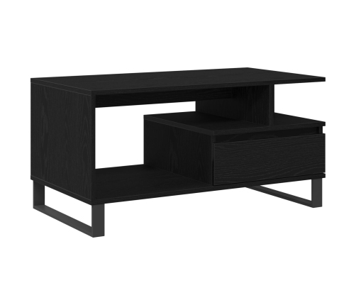 Mesa de Café  Negra de Roble 90x49x45 cm de Madera Elaborada