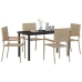 Conjunto de Comedor de Jardín de 5 Piezas de Poliratán Beige