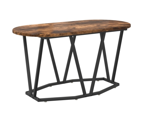 Mesa de café de roble ahumado 80x40x40,5 cm de madera ingenierizada y metal