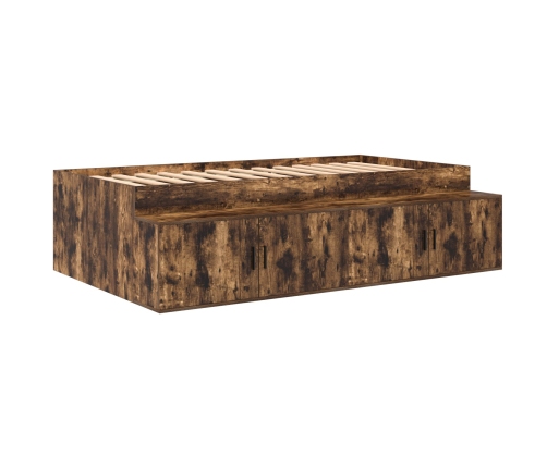 Cama con Almacenamiento  Roble Ahumado 100x200 cm
