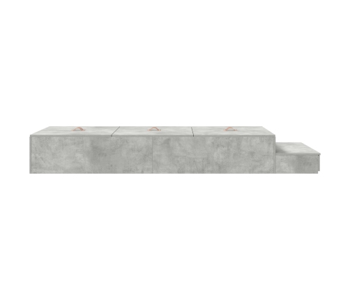 Cama con Almacenamiento  Gris Concreto Madera 236.5 x 100 x 31.5 cm