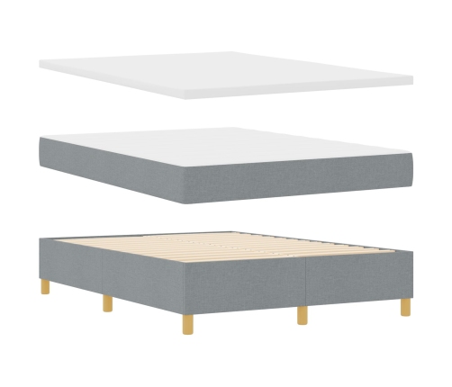 Cama con somier y colchón  Gris Claro 140x190 cm Tela