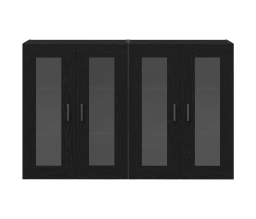 Gabinete Montado en la Pared Conjunto de 2 Roble Negro