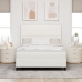 Cama con Box Spring  con Colchón Crema 160x200 cm Tela de Pana