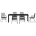 Conjunto de Comedor de Jardín de 7 Piezas  Negro Rattan PVC